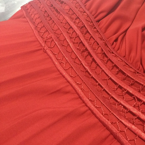 Suzi Chin/Maggy Boutique Red Pleated Dress - Picture 6 of 7